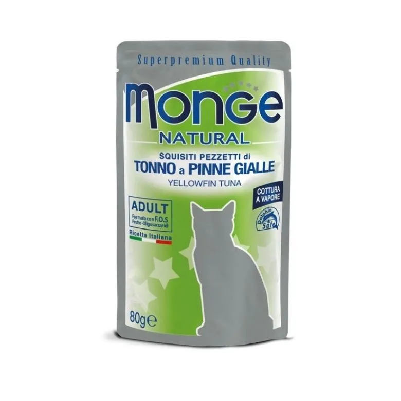 Monge Natural Superpremium Tonno Pinne Gialle Cibo Umido Per Gatti Adulti 80g