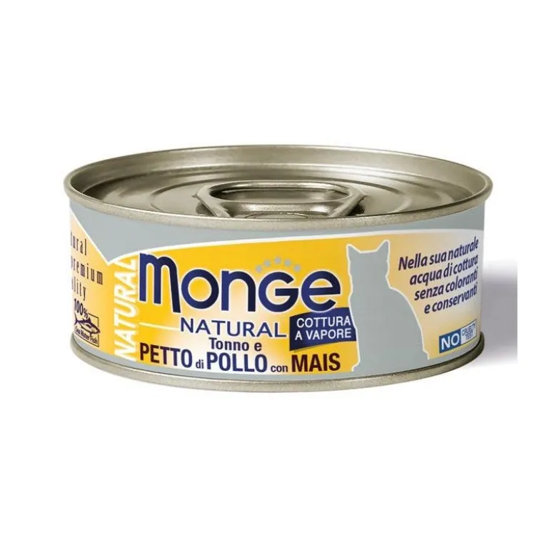 Monge Natural Tonno E Petto Di Pollo Con Mais Cibo Umido Per Gatti Adulti 80g