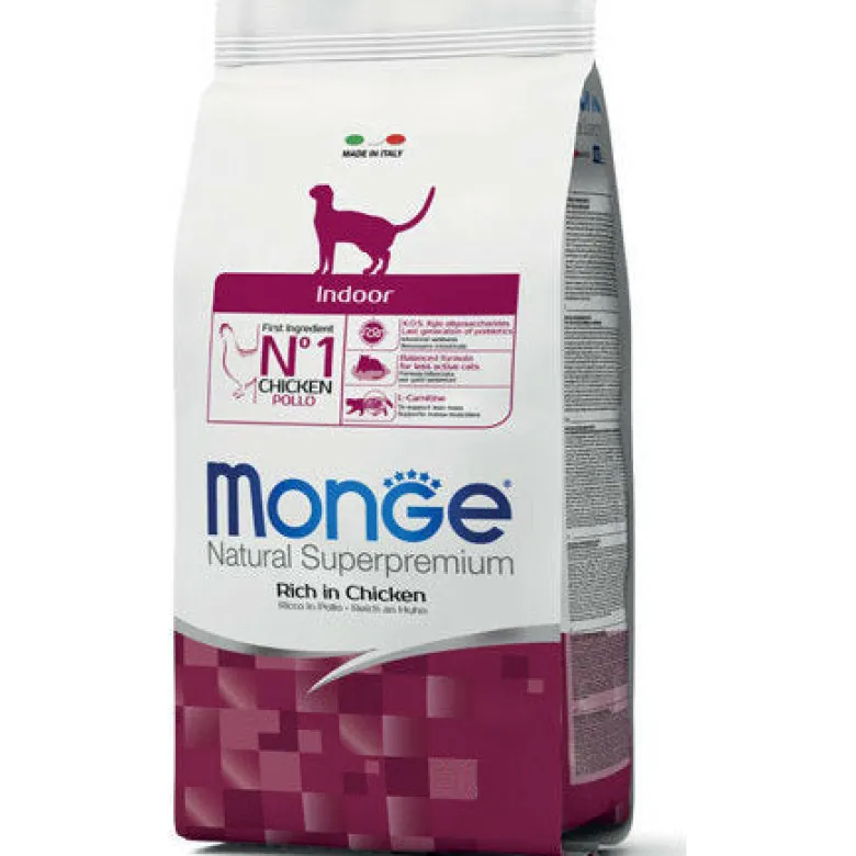 Monge Ricco Di Pollo Indoor Cibo Secco Gatti Adulti Sedentari Sacco 400g