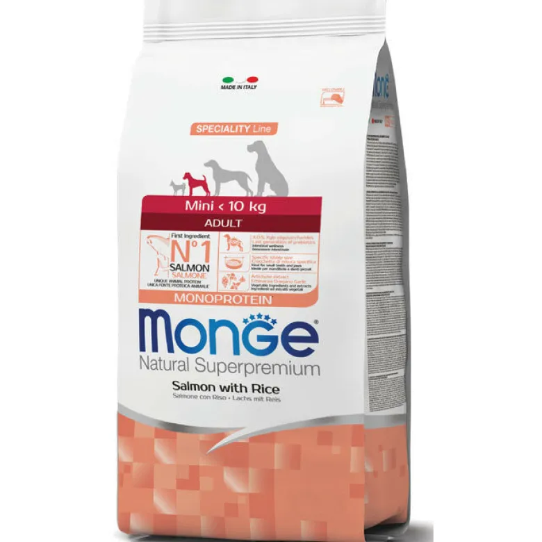 Monge Salmone E Riso Cibo Secco Per Cani Adulti Taglia Piccola Sacco 7,5 Kg