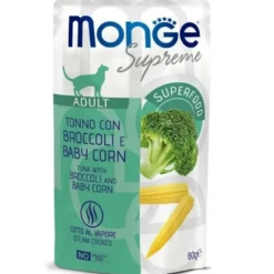Monge Supreme Adult Pezzetti di Tonno con Piselli e Baby Mais