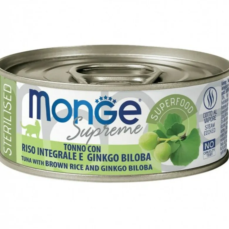 Monge - Supreme Sterilised Adult Cat Tonno Riso Integrale e Ginkgo Biloba