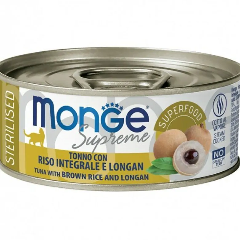 Monge Supreme Sterilised Adult Cat Tonno Riso Integrale e Longan