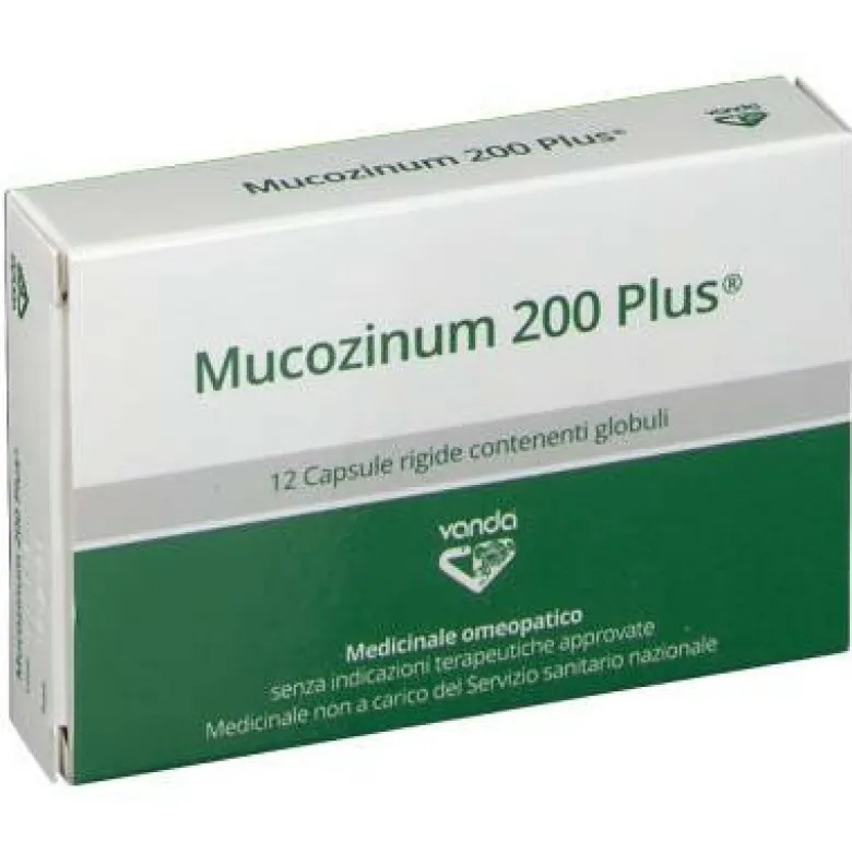 Mucozinum 200 plus 12 capsule globuli uso sublinguale
