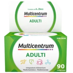 Multicentrum Adulti Integratore Alimentare Multivitaminico Vitamina C B D3 Calcio Ferro Zinco 90 Cpr