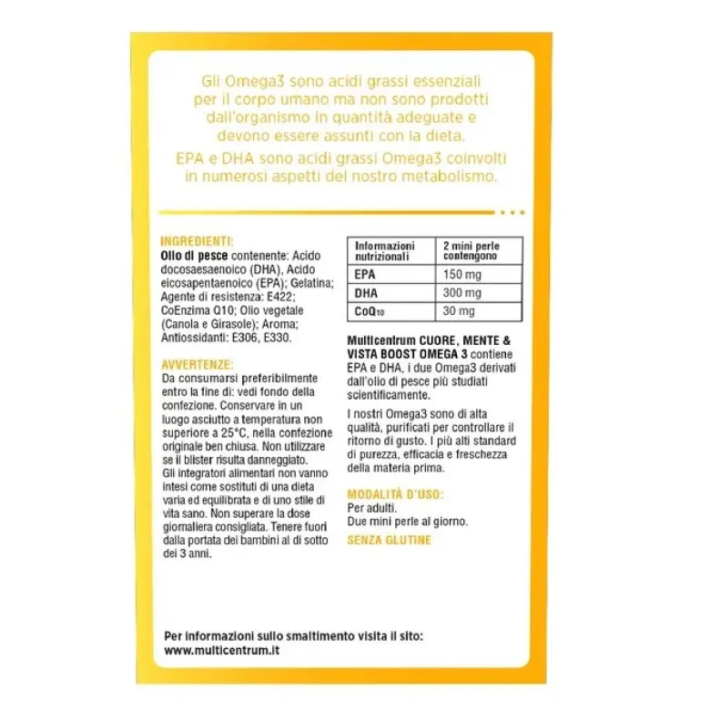 Multicentrum Cuore Mente Vista Boost Omega3 120 Mini Perle