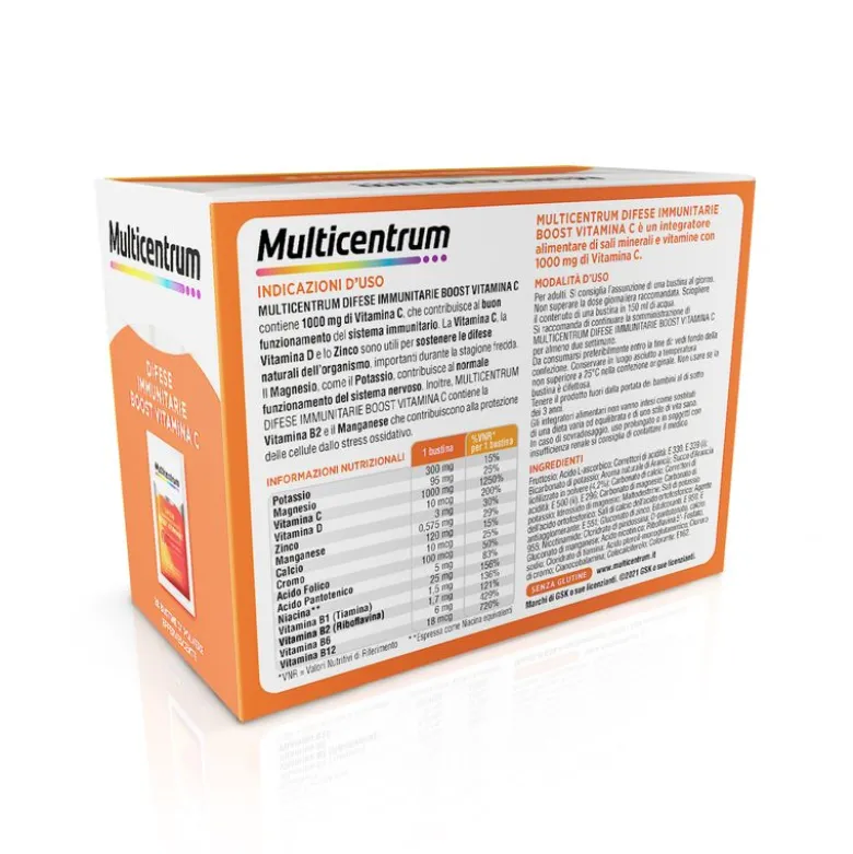Multicentrum Difese Immunitarie Boost Vitamina C Integratore Alimentare Sali Minerali Vitamine 14 Bs