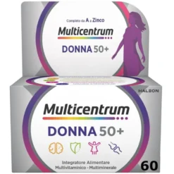 Multicentrum Donna 50+ Integratore Multivitaminico Multiminerale Calcio Ferro Acido Folico 60 Cpr