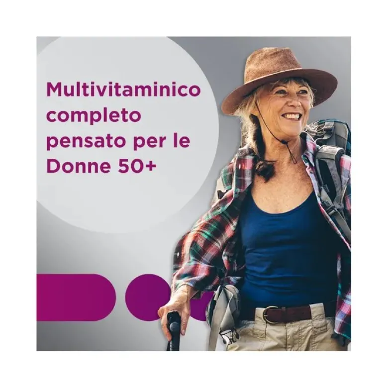 Multicentrum Donna 50+ Integratore Multivitaminico Multiminerale Calcio Ferro Acido Folico 60 Cpr