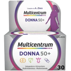 Multicentrum Donna 50+ Integratore Multivitaminico Multiminerale Ferro Calcio Vitamina D D3 30 Compr