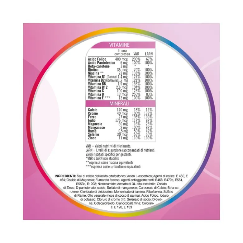 Multicentrum Mamma Integratore Alimentare Multivitaminico Gravidanza Acido Folico D3 Calcio 30 Cpr