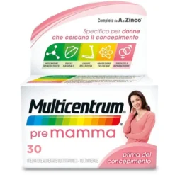 Multicentrum Pre-Mamma Integratore Alimentare Multivitaminico Acido Folico Calcio Vitamina D E 30Cpr