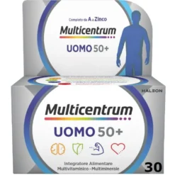 Multicentrum Uomo 50+ Integratore Alimentare Multivitaminico Vitamina D3 C B Zinco Magnesio 30 Cpr