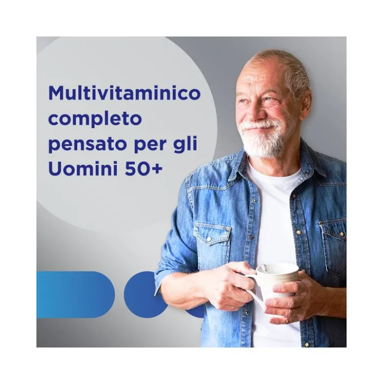 Multicentrum Uomo 50+ Integratore Alimentare Multivitaminico Vitamina D3 C B Zinco Magnesio 30 Cpr