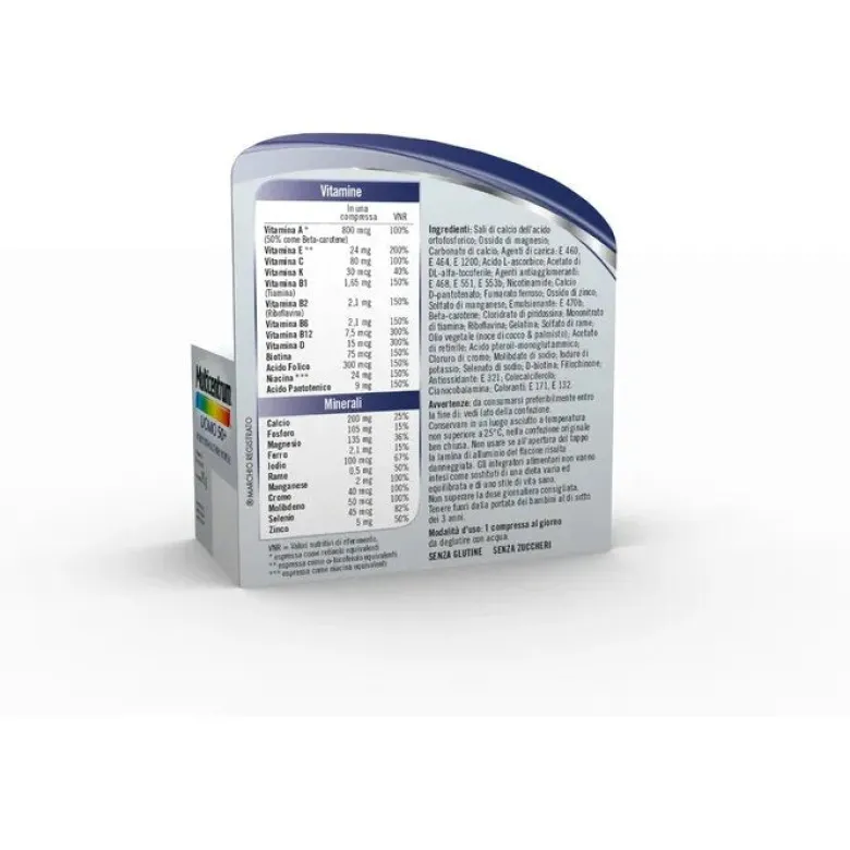 Multicentrum Uomo 50+ Integratore Alimentare Multivitaminico Vitamina D3 C B Zinco Magnesio 60 Cpr