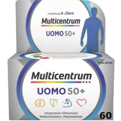 Multicentrum Uomo 50+ Integratore Alimentare Multivitaminico Vitamina D3 C B Zinco Magnesio 60 Cpr