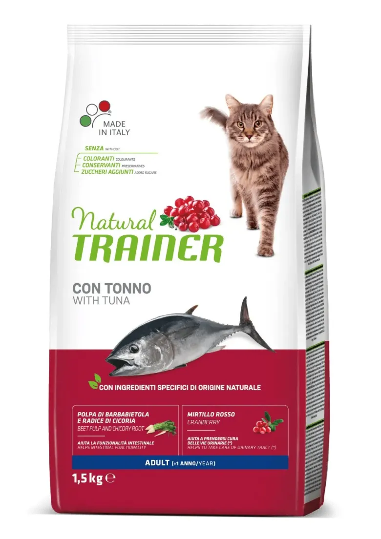 Natural Trainer Crocchette Al Tonno Per Gatti Adulti Sacco 1,5 Kg