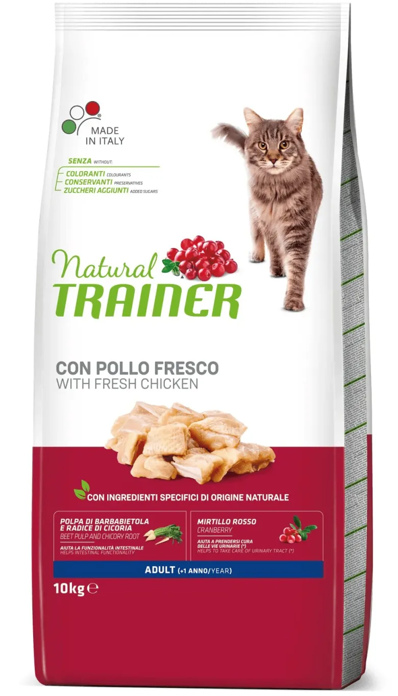 Natural Trainer Crocchette Pollo Fresco Per Gatti Adulti Sacco 10kg