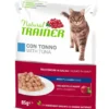 Natural Trainer Gatto Adult con Tonno Bocconcini in Salsa 85g