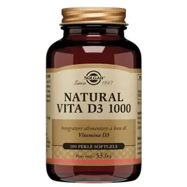 Natural Vita D3 Solgar 100 Perle: Integratore Vitamina D3