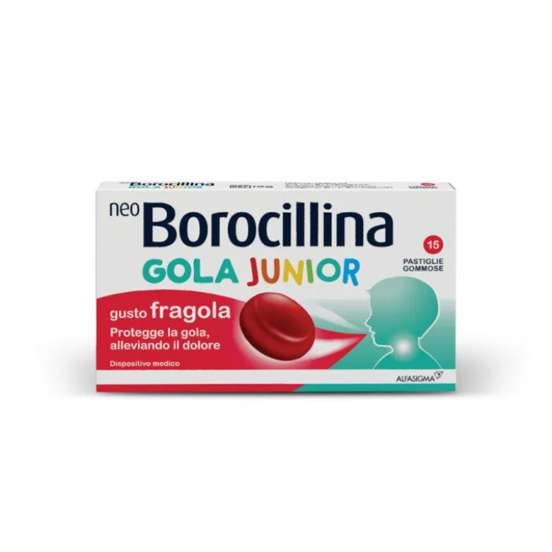 Neoborocillina Gola Junior Fragola 15 Pastiglie Bambini