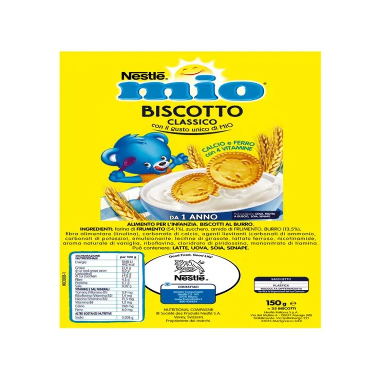 Nestlè Mio Biscotto Gusto Classico Da 12 Mesi Sacchetto 180g