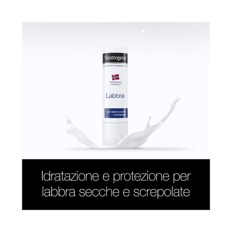 Neutrogena Balsamo Labbra con Glicerina Lipstick per Labbra Secche Formula Norvegese Burrocacao per Labbra Screpolate 4,8gr