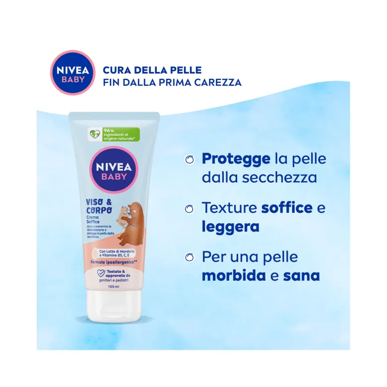 Nivea Baby Viso & Corpo Crema Soffice Bambini Corpo E Viso Idratante E Nutriente 100ml