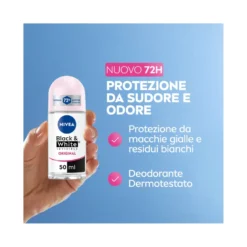 Nivea Black & White Invisible Original Roll-on Deodorante Donna Antitraspirante 72h 50ml