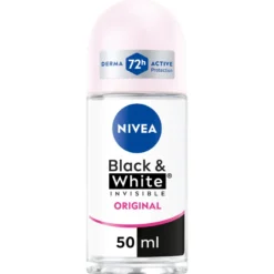 Nivea Black & White Invisible Original Roll-on Deodorante Donna Antitraspirante 72h 50ml
