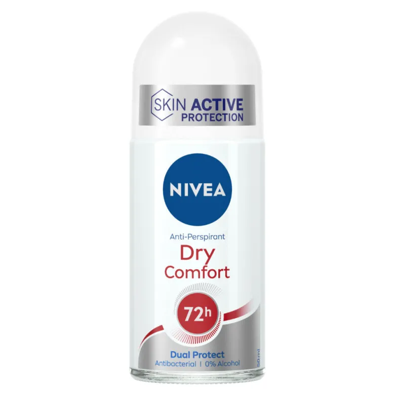 Nivea Dry Comfort Deodorante Roll on Antitraspirante 72h Con Formula Dual Active 50ml