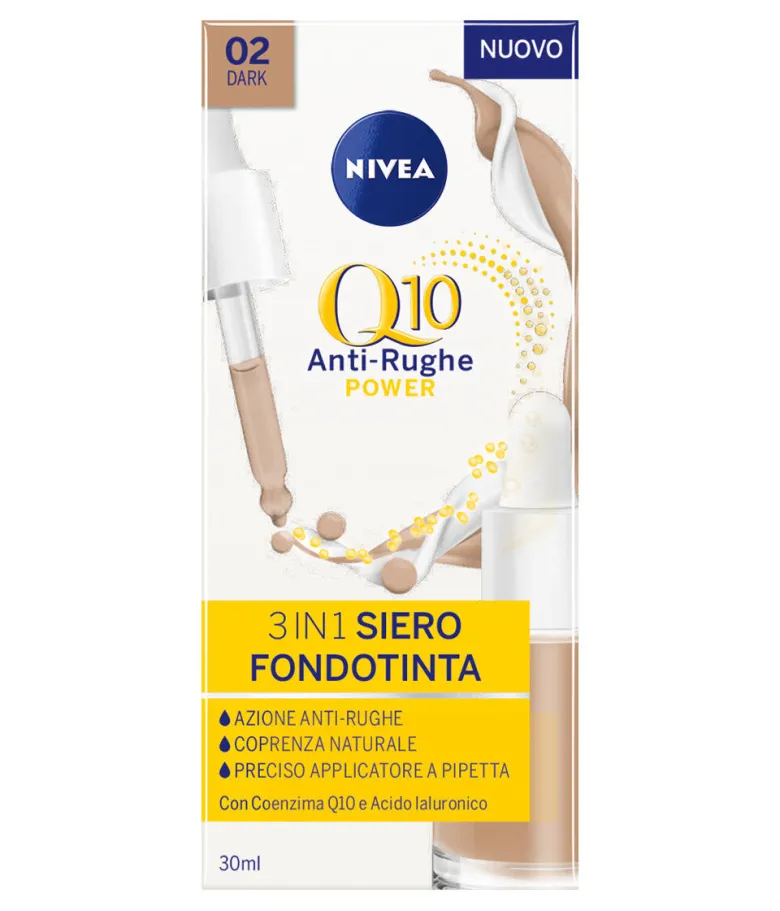 Nivea Face Q10 Antirughe Power 3In1 Siero Fondotinta Dark 30ml