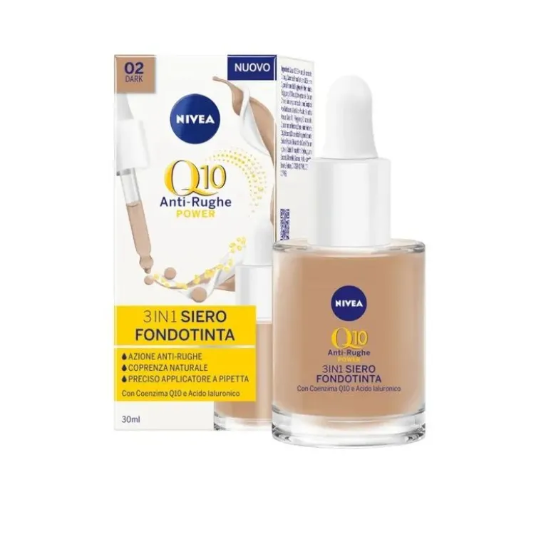 Nivea Face Q10 Antirughe Power 3In1 Siero Fondotinta Dark 30ml