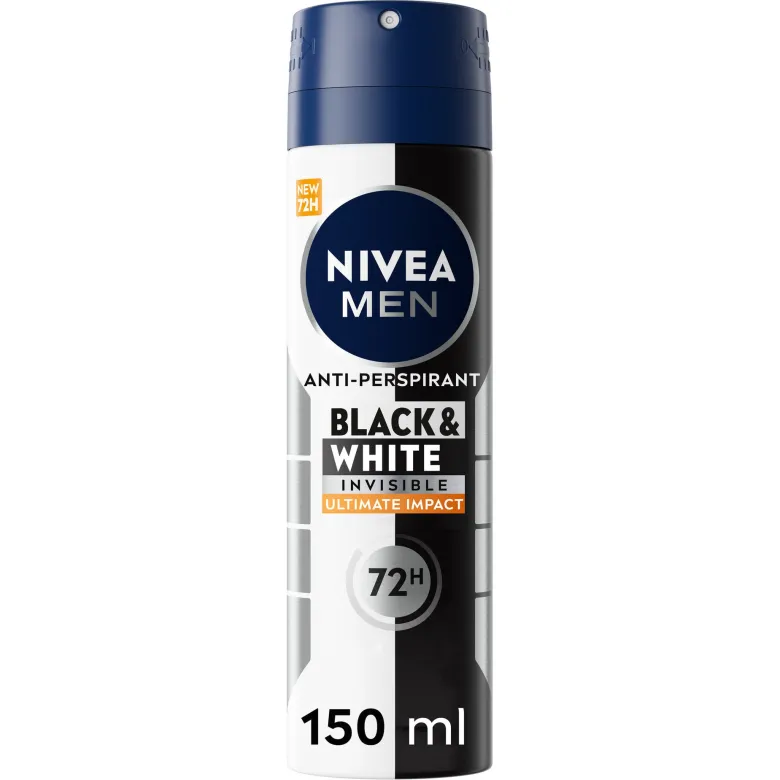 Nivea Men Black & White Invisible Ultimate Impact Spray Deodorante Spray Antitraspirante 125ml