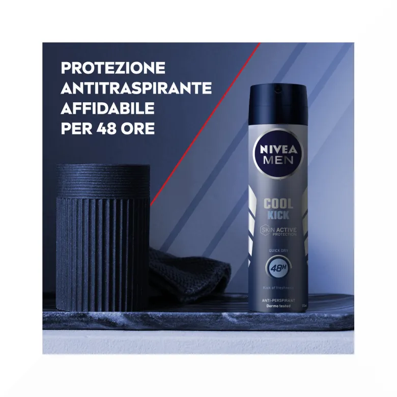 Nivea Men Cool Kick Spray Deodorante Uomo Antitraspirante Per 48 Ore Di Intensa Freschezza 150ml
