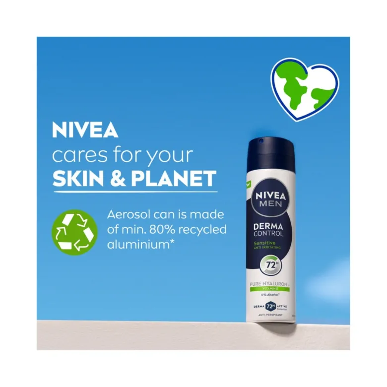 Nivea Men Derma Control Sensitive Deodorante Antitraspirante Spray 72H 150ml
