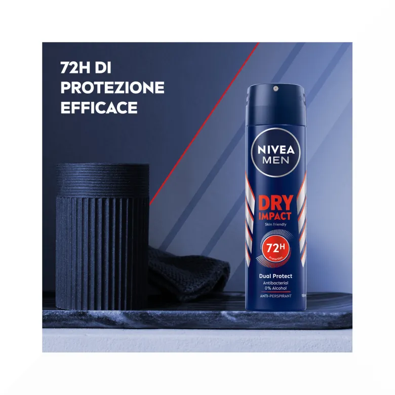 Nivea Men Dry Impact Deodorante Spray Uomo Per 72h Di Protezione Antitraspirante 150ml