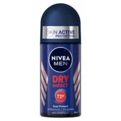 Nivea Men Dry Impact Deodorante Roll on Uomo Per 72h Di Protezione Antitraspirante 50ml