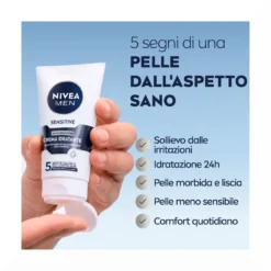 Nivea Men Sensitive Crema Idratante Crema Viso Uomo Lenitiva Per Pelli Sensibili E Delicate 75ml