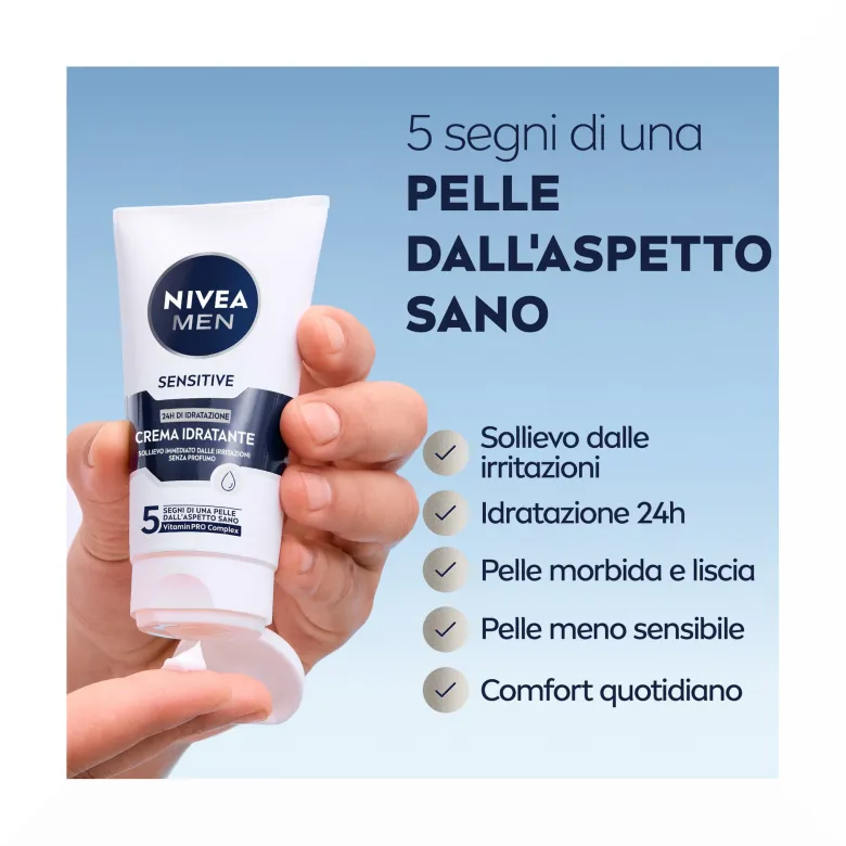 Nivea Men Sensitive Crema Idratante Crema Viso Uomo Lenitiva Per Pelli Sensibili E Delicate 75ml