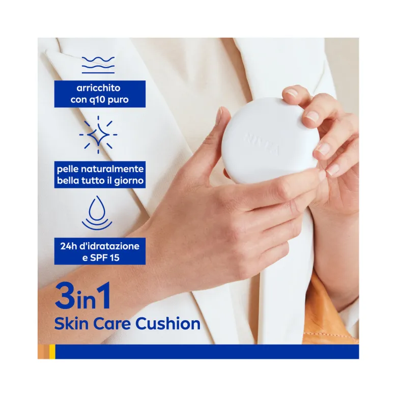 Nivea Q10 Plus Anti-age 3in1 Skin Care Cushion Dark Crema Viso Colorata Anti-età Fp15 15ml