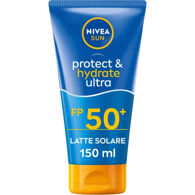 Nivea Sun Latte Solare Protect & Hydrate Ultra Fp50+ Crema Solare Resistente All'Acqua 200ml