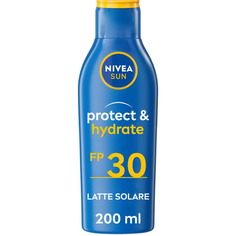 Nivea Sun Latte Solare Protect & Hydrate Fp30 Crema Solare Idratante Per 48 Ore 200ml
