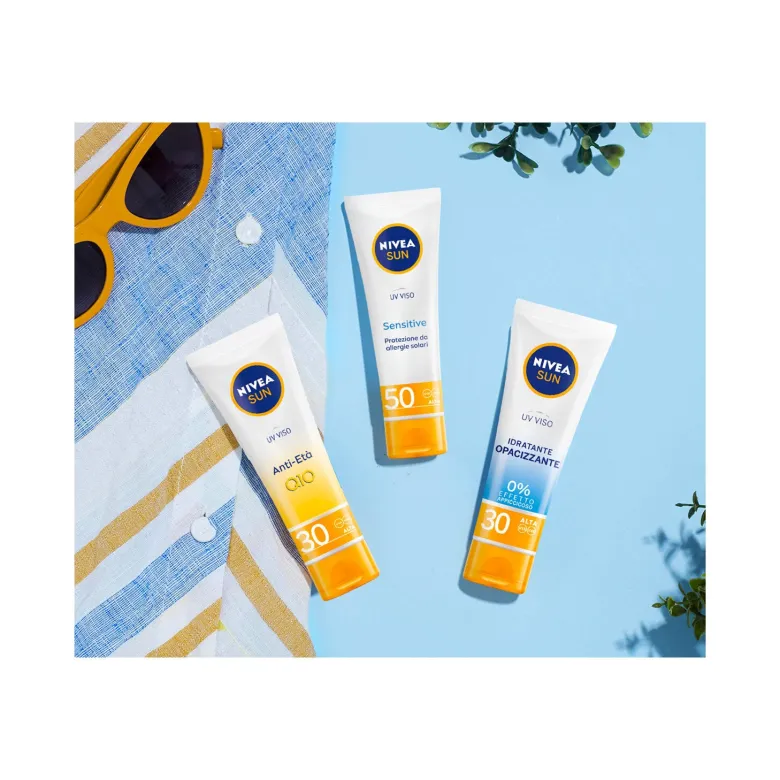 Nivea Sun Uv Viso Sensitive Fp50 Crema Solare Viso Delicata Per Pelli Sensibili 50ml