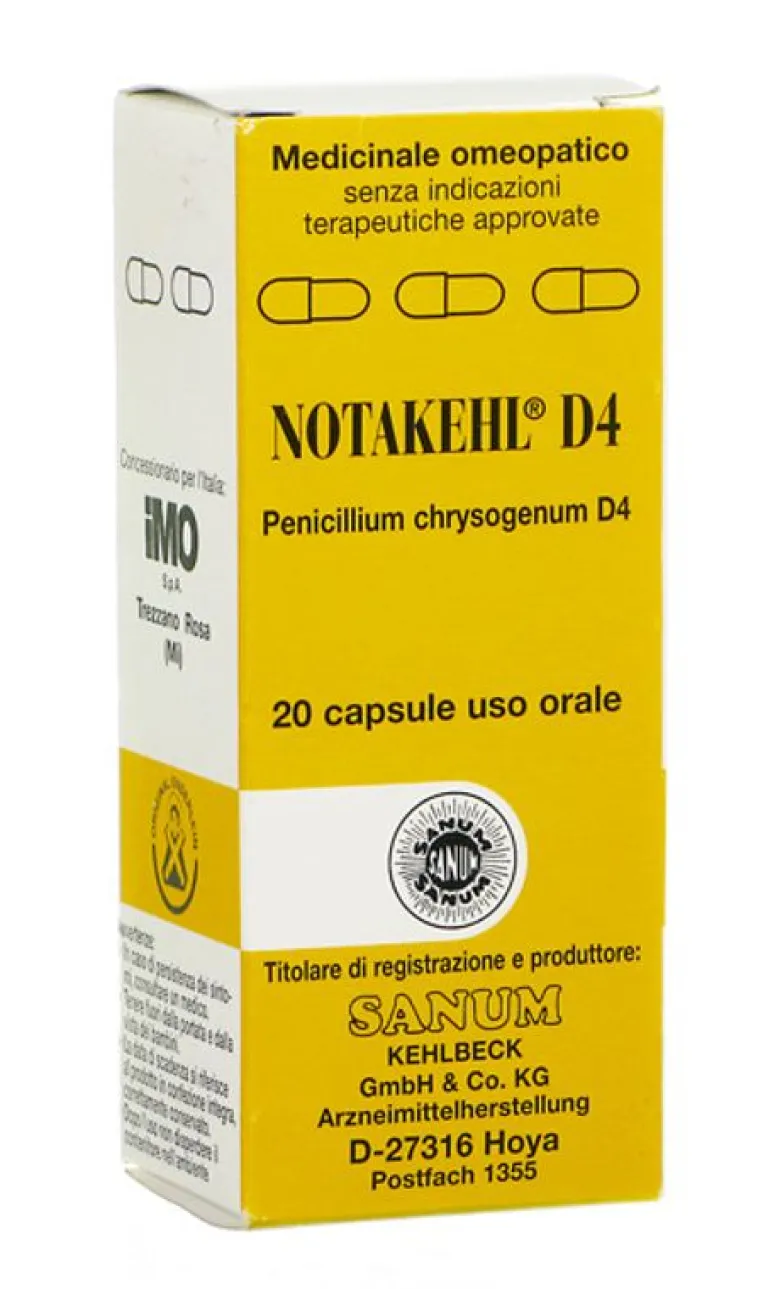 Notakehl D4 Penicillium chrysogenum D4 20 capsule uso orale