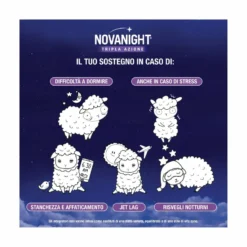 Novanight Tripla Azione con Melissa e Melatonina per Dormire Senza Glutine 60 Compresse