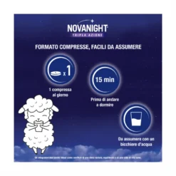 Novanight Tripla Azione con Melissa e Melatonina per Dormire Senza Glutine 30 Compresse