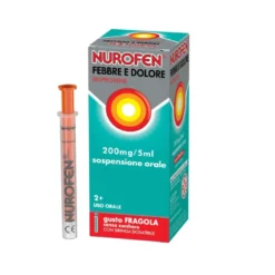 Nurofen Febbre e Dolore Bambini 200 mg/5 ml Ibuprofene Indicato per Febbre Dolori ai Denti e Muscolari Sospensione Orale Fragola 100 ml