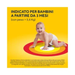 Nurofen Febbre e Dolore Bambini 100 mg/5 mlIbuprofene Indicato per Febbre Dolori ai Denti e Muscolari Sospensione Orale Arancia 150 ml