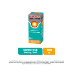 Nurofen Febbre e Dolore Bambini 200 mg/5 ml Ibuprofene Indicato per Febbre Dolori ai Denti e Muscolari Sospensione Orale Arancia 100 ml